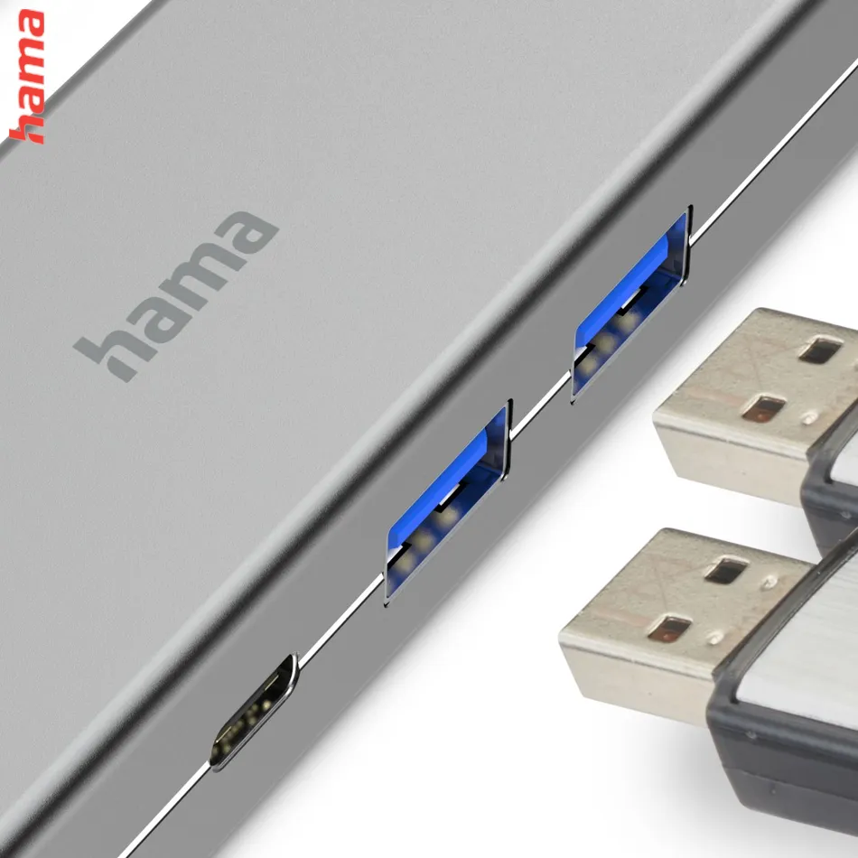 Hama USB hub, multiport, 2x USB-A, USB-C PD, HDMI, USB 3.2 5 Gb/s