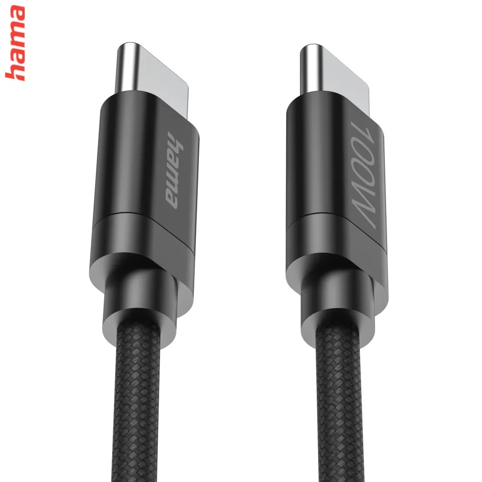 Hama USB-C 2.0 kábel Fabric, 3 m, 100 W, opletený