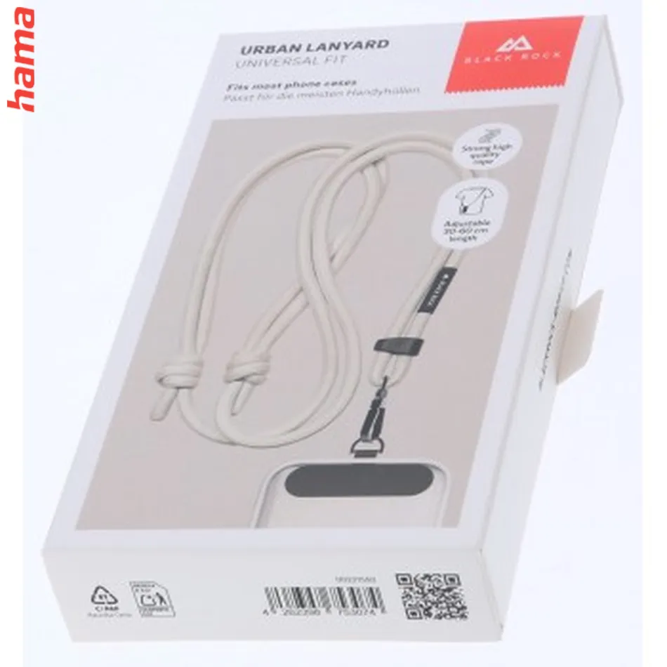 Black Rock Universal Lanyard, šnúrka na mobil, s karabínkou, 30-60 cm, farba Old White