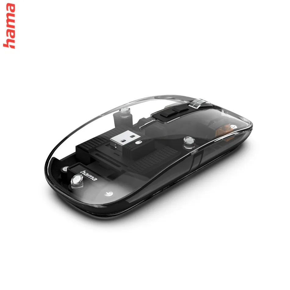 Hama bezdrôtová Mult Device myš WM-600, plochá, tichá, transparentná