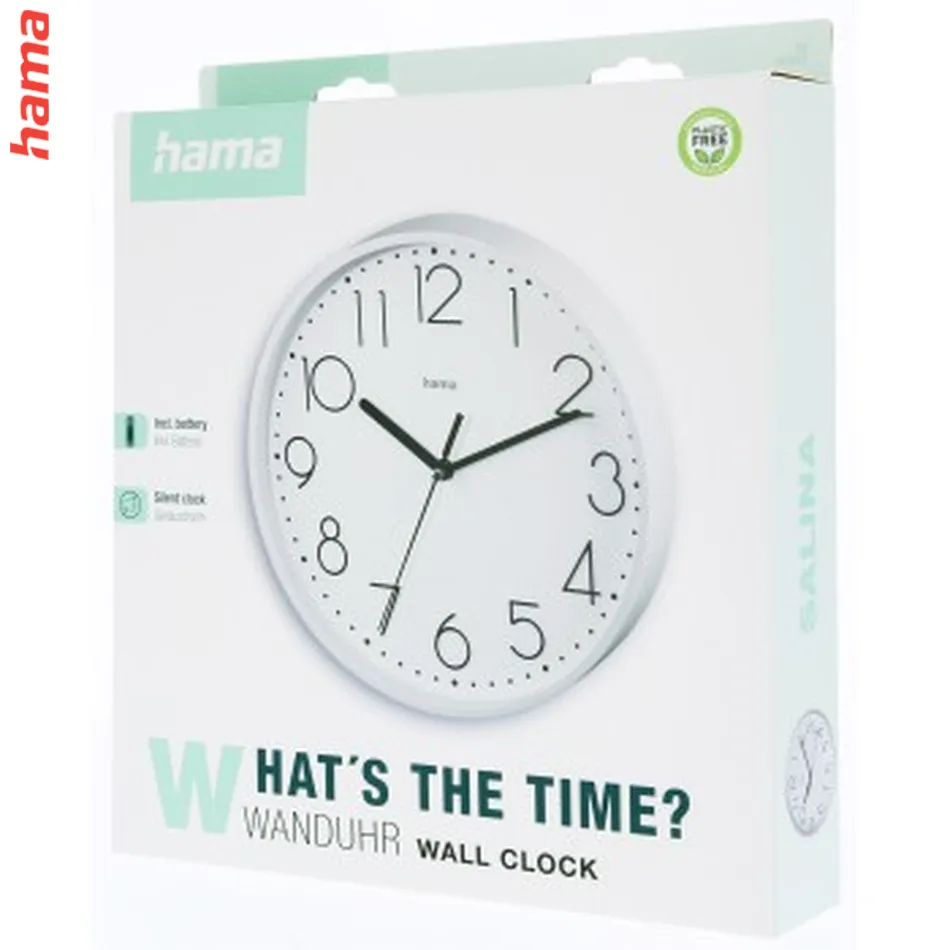 Hama Salina, nástenné hodiny, priemer 22 cm, tichý chod, biele