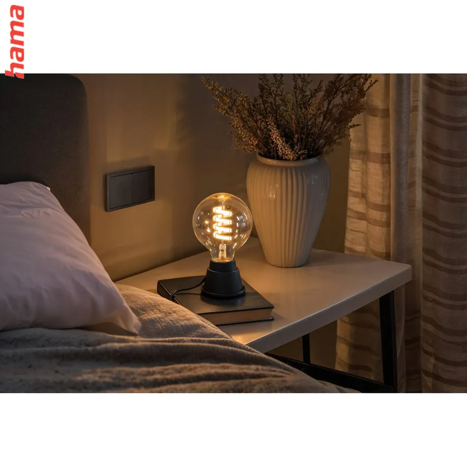 Hama SMART WiFi LED žiarovka, Matter, E27, G95 Filament, guľa, RGBW, stmievateľná, appka