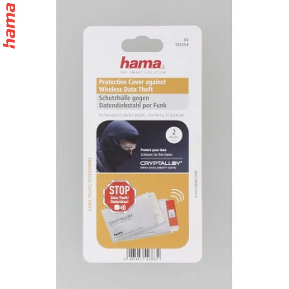 Hama Protective Sleeve for Personal ID,Bank Card,etc. against Data Theft, 2 pcs