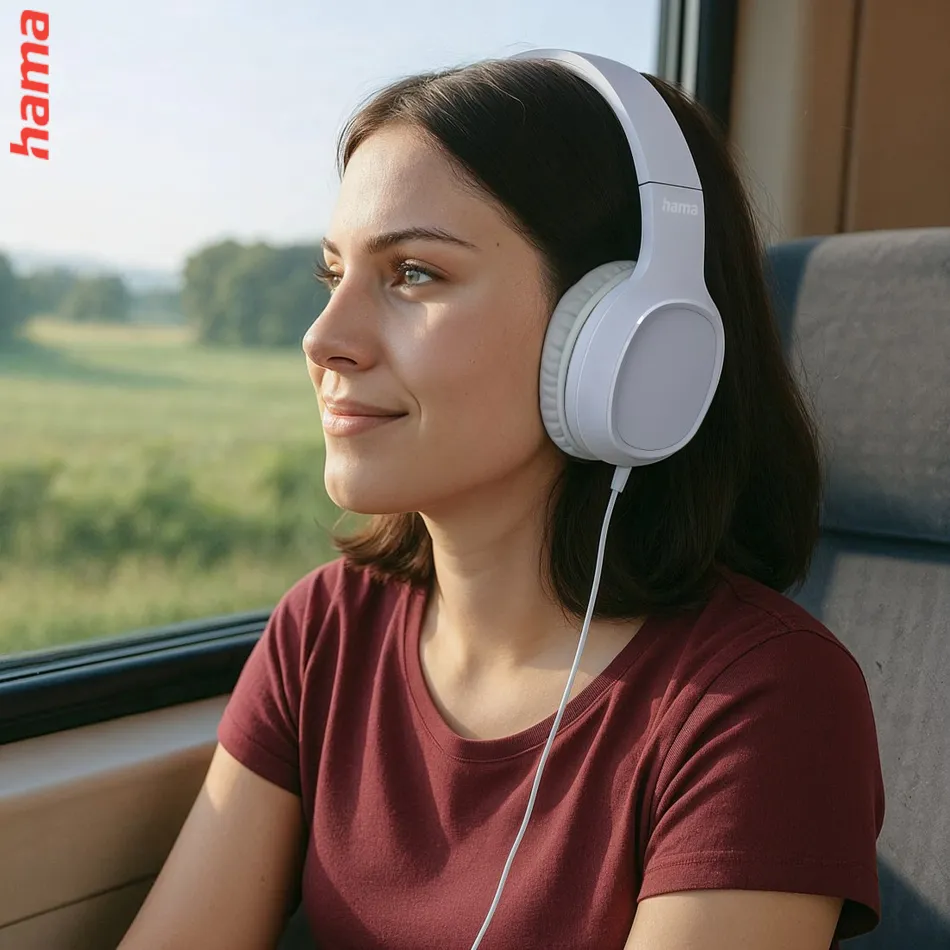 Hama USB-C slúchadlá s mikrofónom Fun C, uzavreté, biele