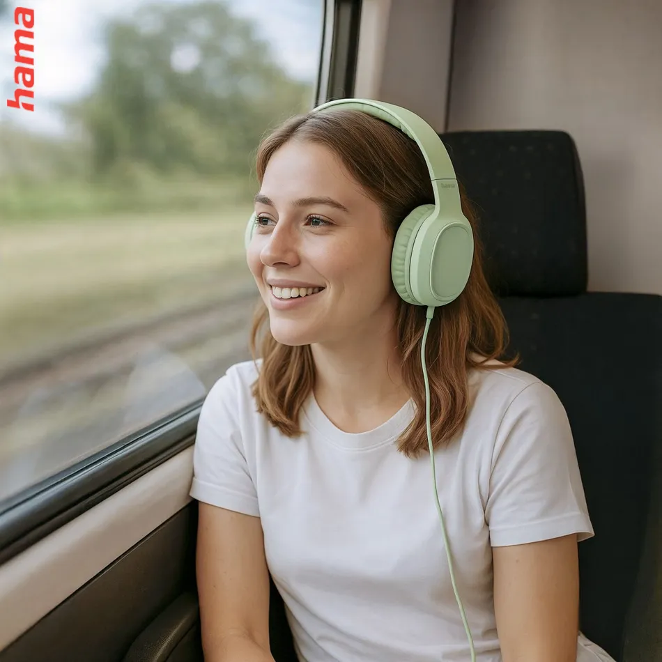 Hama USB-C slúchadlá s mikrofónom Fun C, uzavreté, zelené