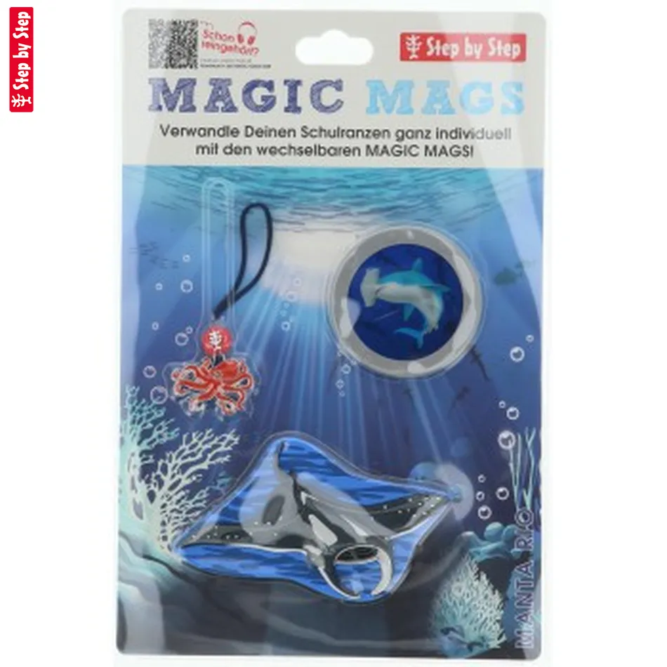 Doplnkový set obrázkov MAGIC MAGS, Manta Rio, pre aktovky a ruksaky Step by Step