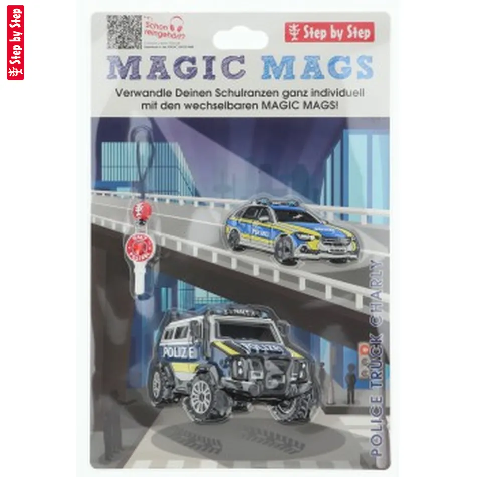 Doplnkový set obrázkov MAGIC MAGS, Police Truck Charly, pre aktovky a ruksaky Step by Step