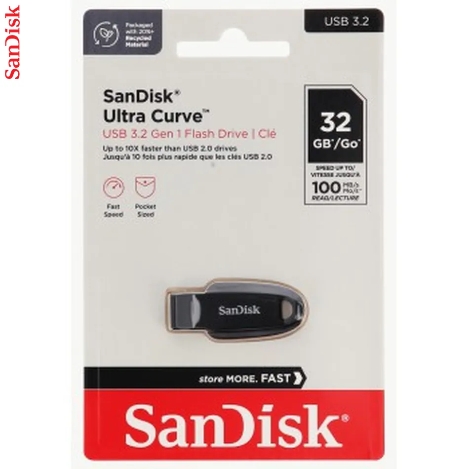 SanDisk Ultra Curve Flash Drive, 32 GB, USB 3.2