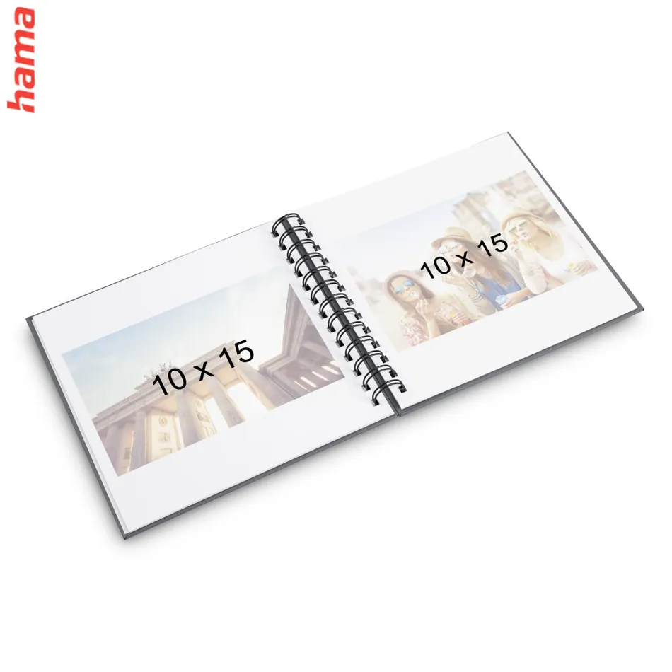 Fotoalbum špirálový Hama FINE ART 18,5x15 cm, 30 strán, nová čierna, biele listy