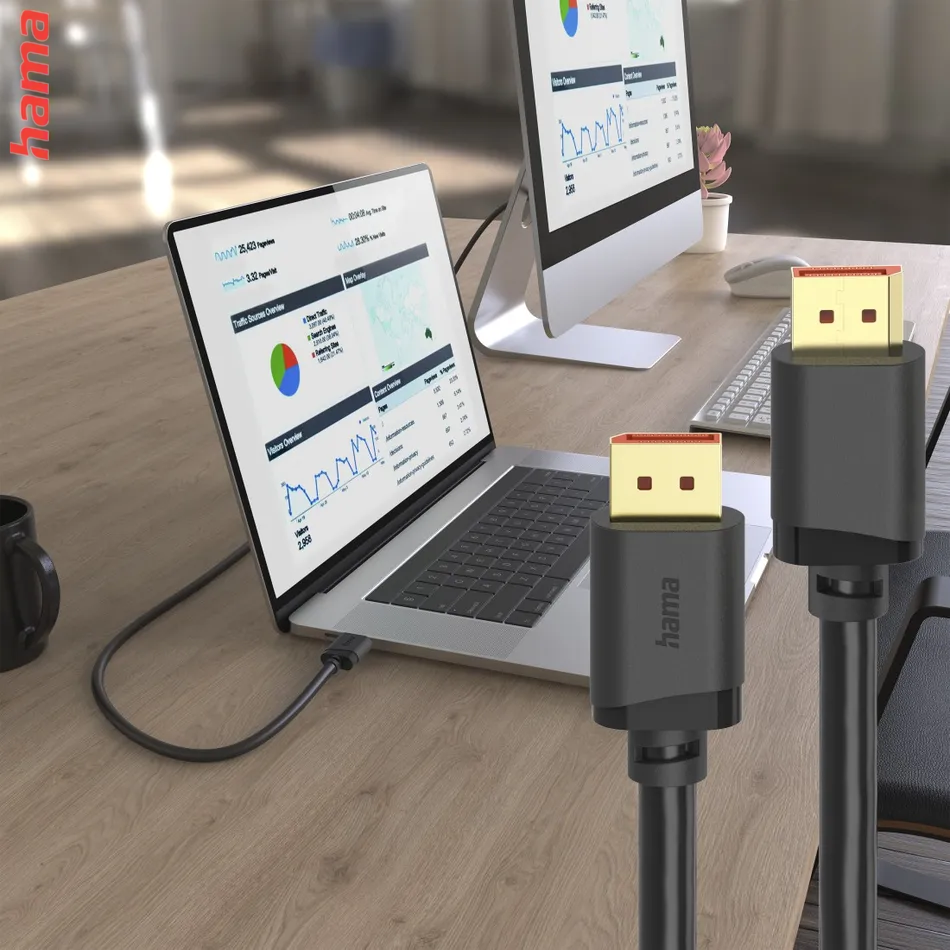 Hama DisplayPort 2.1 kábel UHD/16K, 80 Gb/s, 2 m