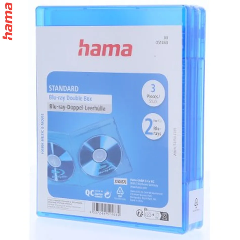 Hama Standard Double, obal na 2 Blu-ray disky, modrý, balenie 3 ks