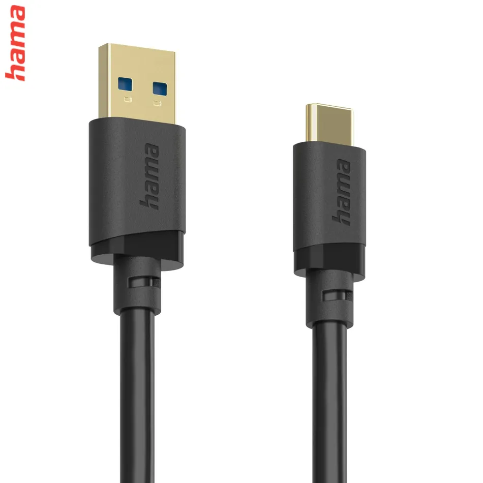 Hama USB A-C kábel 3 m, USB 3.2 Gen1 5 Gb/s, čierny