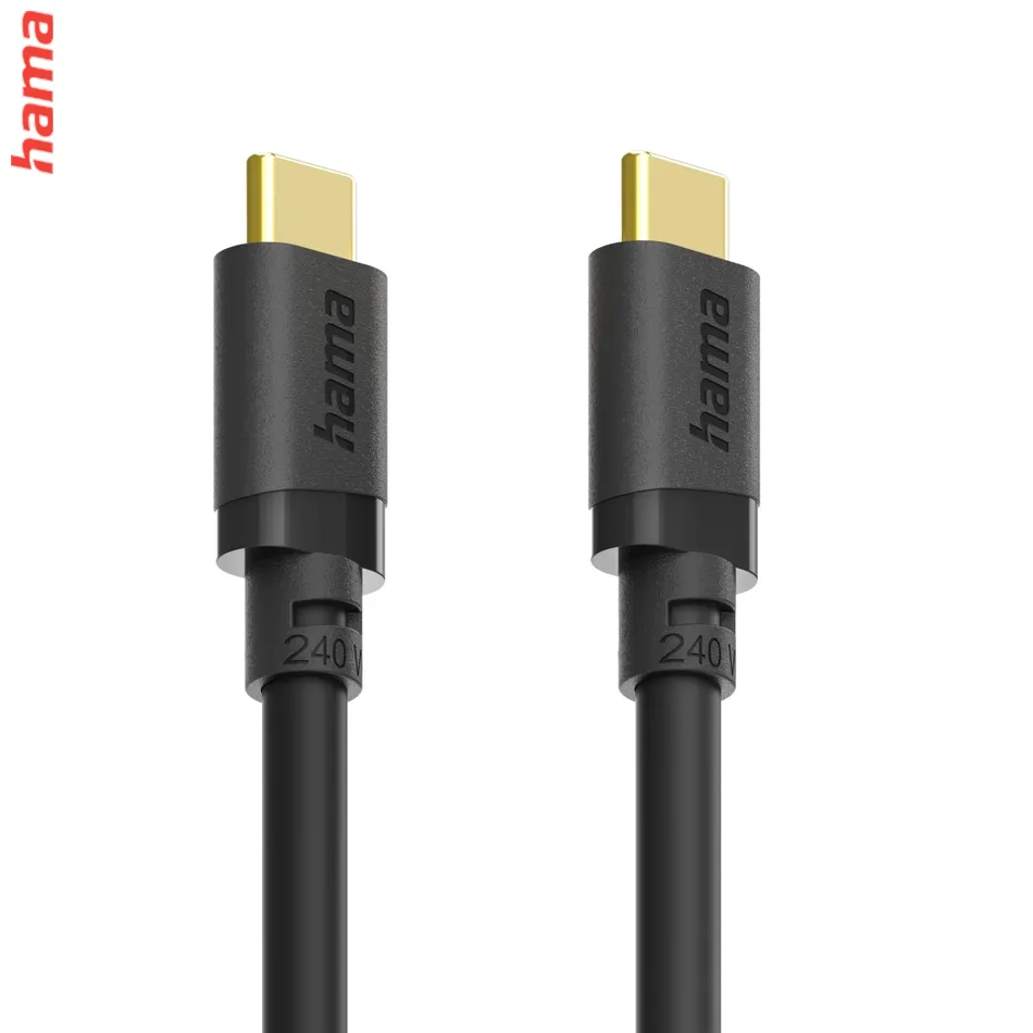 Hama GoPro kábel USB C-C 1,5 m, 240 W, USB 3.2 Gen1 5 Gb/s, čierny