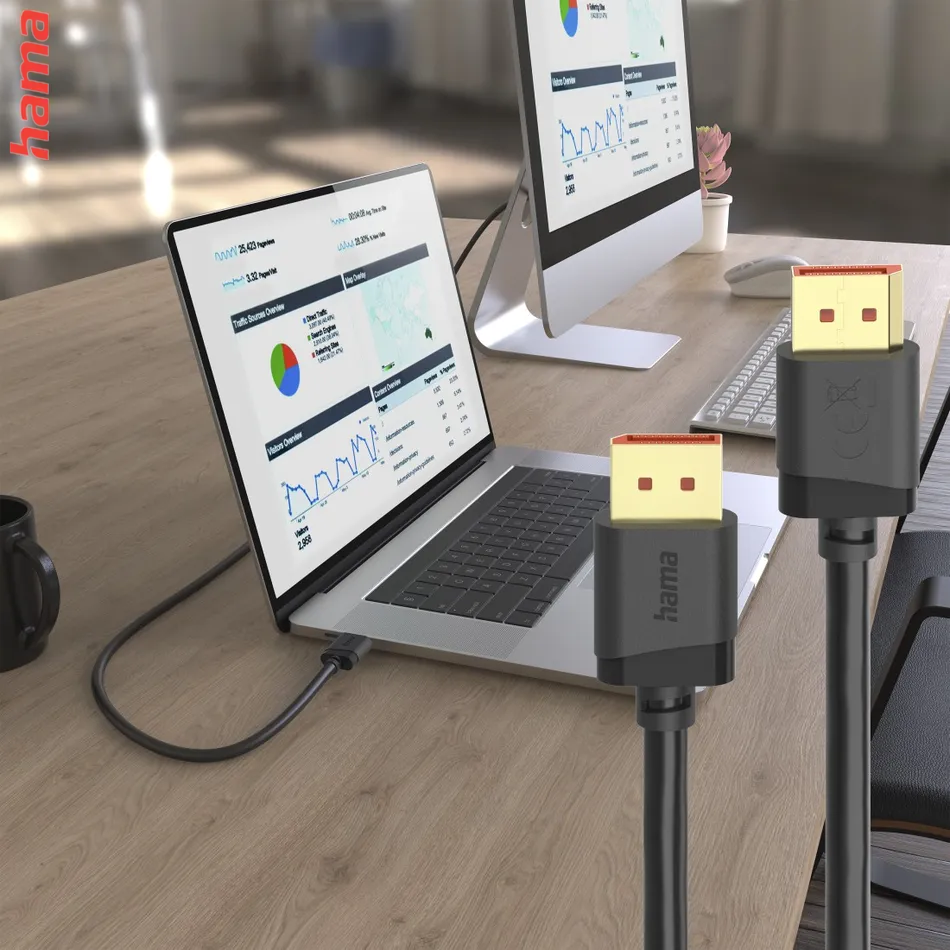 Hama DisplayPort 2.1 kábel UHD/8K, 40 Gb/s, 2 m