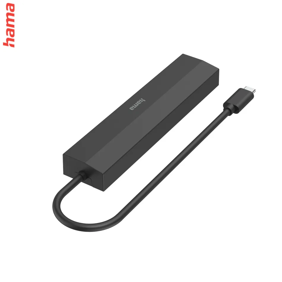 Hama USB-C hub, multiport, 3x USB-A, USB-C PD, HDMI, LAN, 6 portov