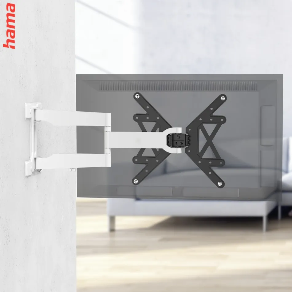 Hama nástěnný držiak TV Ultraslim, 400x400, pohyblivý, predĺžený, čierno-biely