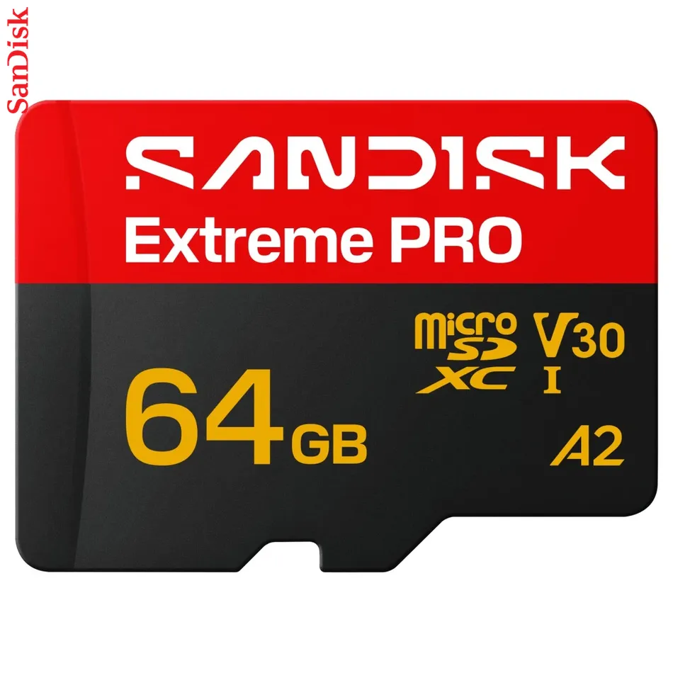 SanDisk microSDXC Extreme PRO 64GB (UHS-I, R200MB/s / W90MB/s, 5K, 4K UHD) + Ad