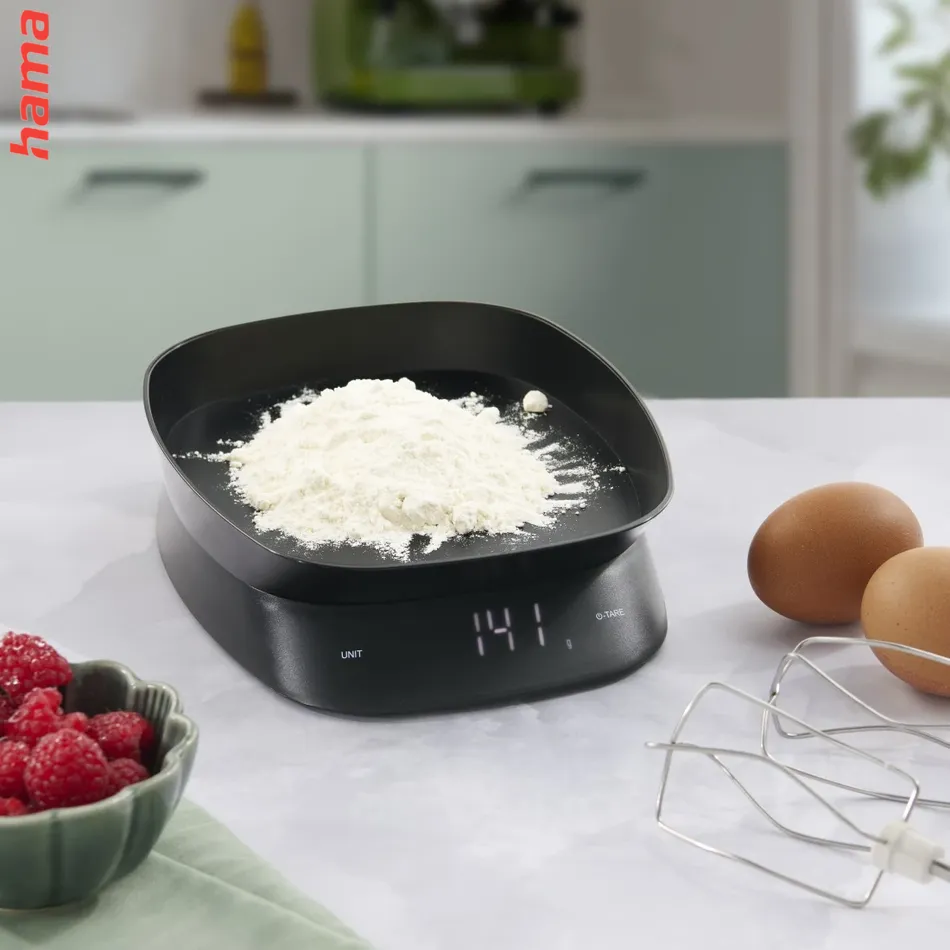 Hama Digitálna kuchynská váha, do 5 kg, miska na váženie, matná čierna