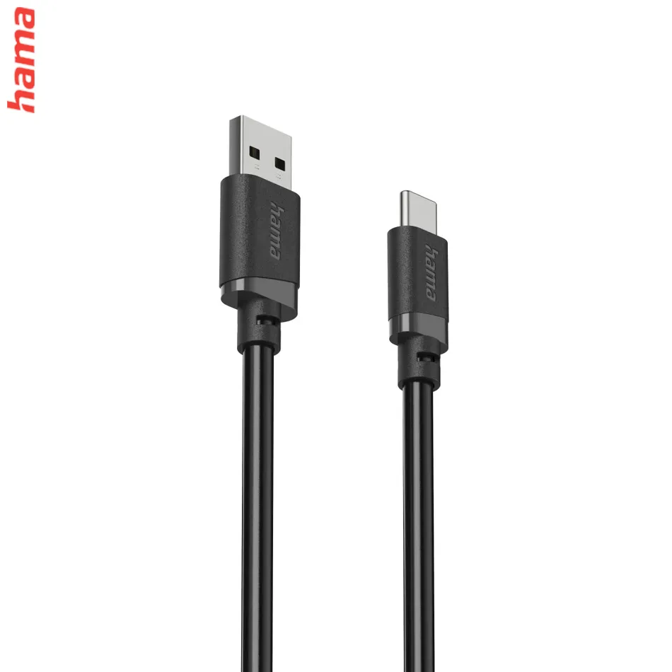 Hama USB kábel C, USB-A na USB-C, 1 m, čierny