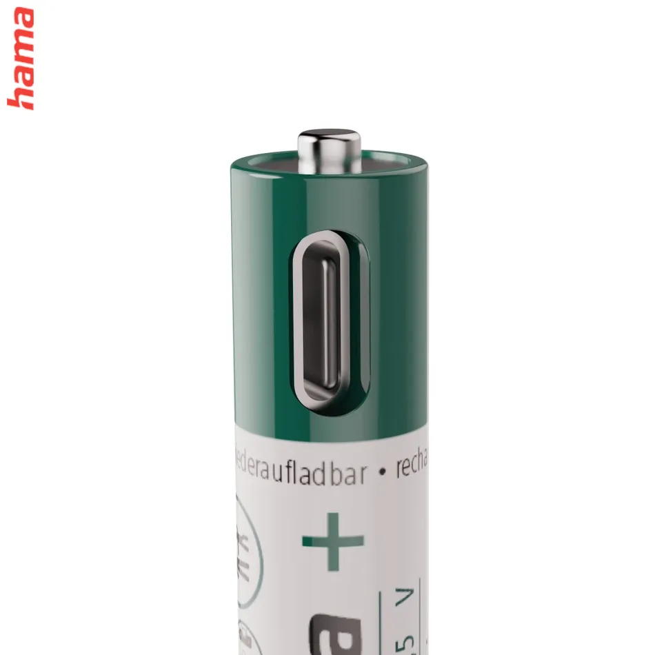 Hama nabíjateľné AAA batérie, Li-Ion, 4 ks, 475 mAh, USB-C konektor
