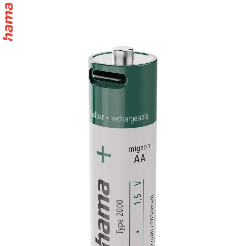 Hama nabíjateľné AA batérie, Li-Ion, 4 ks, 1900 mAh, USB-C konektor