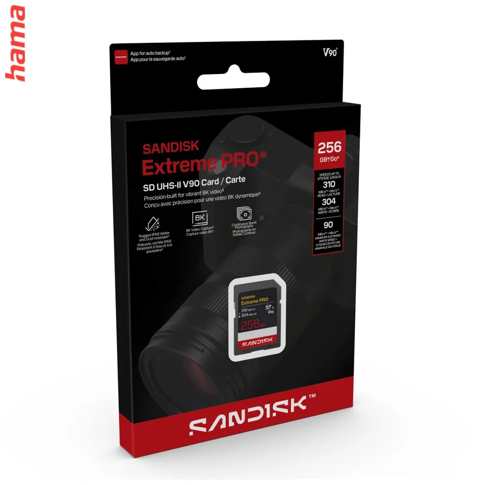 SanDisk SD karta Extreme PRO SDXC 256 GB, UHS-II V90, 310/304 MB/s