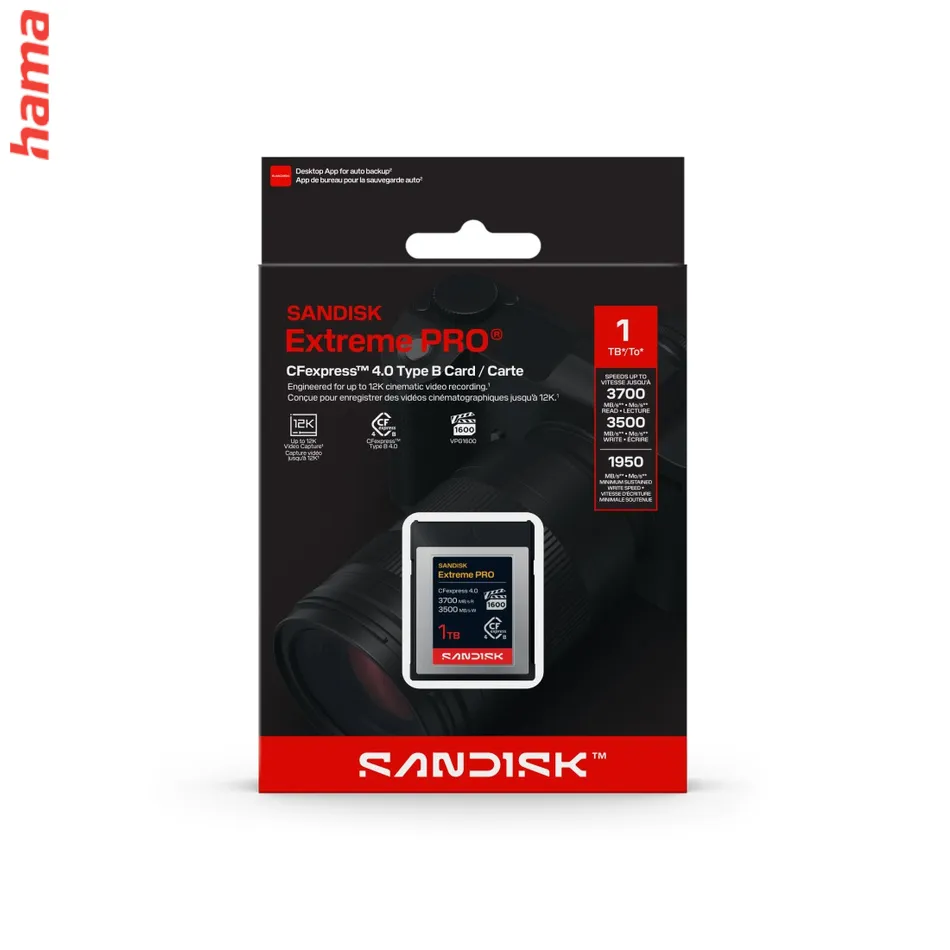 SanDisk Extreme PRO CFexpress Type B 4.0 1 TB, 3700/3500 MB/s