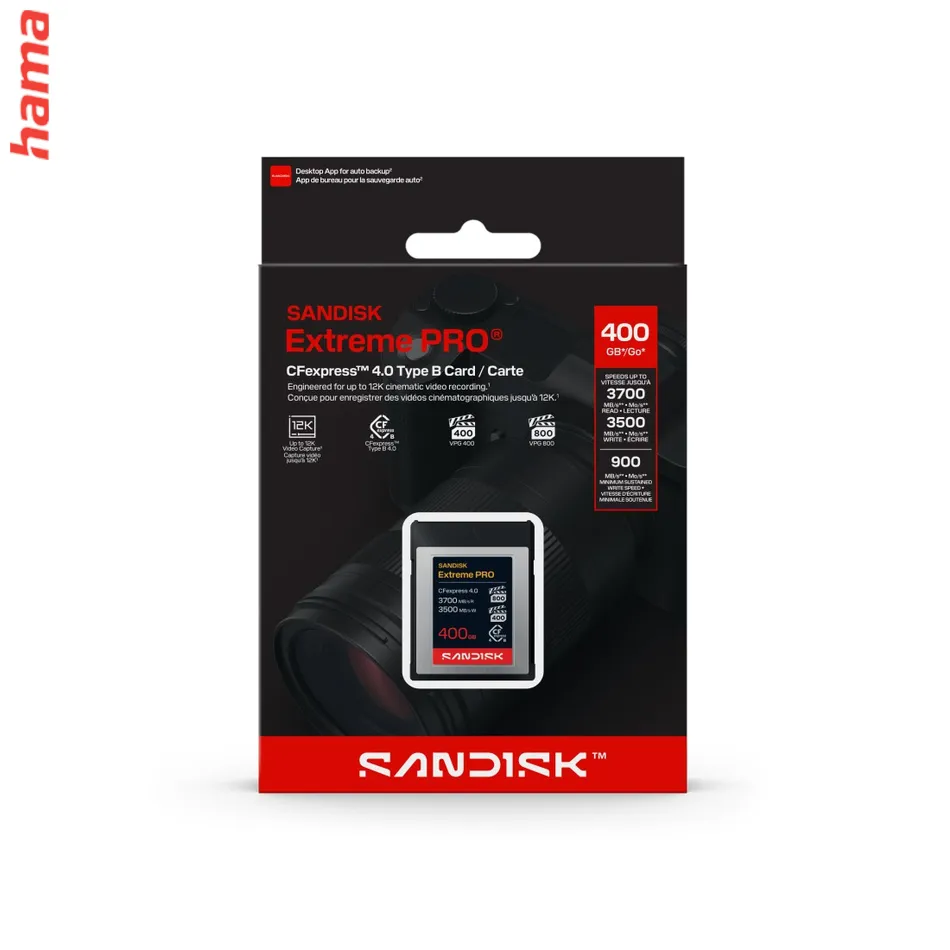 SanDisk Extreme PRO CFexpress Type B 4.0 400 GB, 3700/3500 MB/s