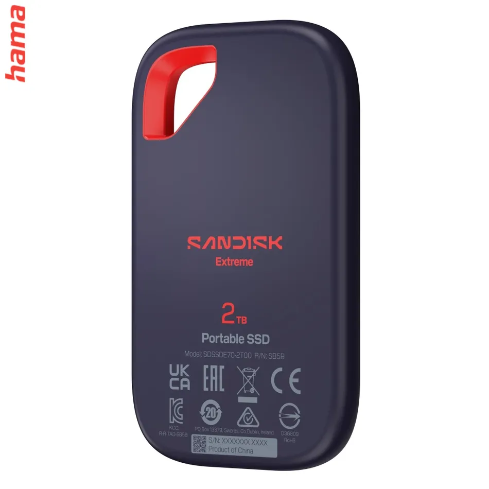 SanDisk Extreme Portable SSD 500 GB, modrý externý SSD disk, 2000 MB/s