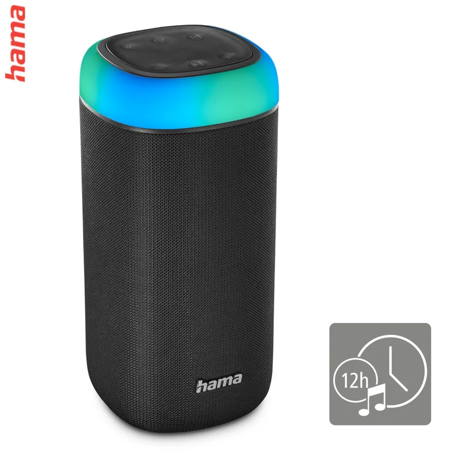 Hama Bluetooth reproduktor Shine 2.0, LED podsvietenie, IPX 4, čierny