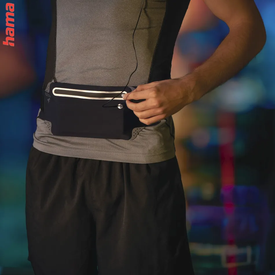 Hama Finest Sports, športová bedrová taštička na mobil, Lycra, antracitová  