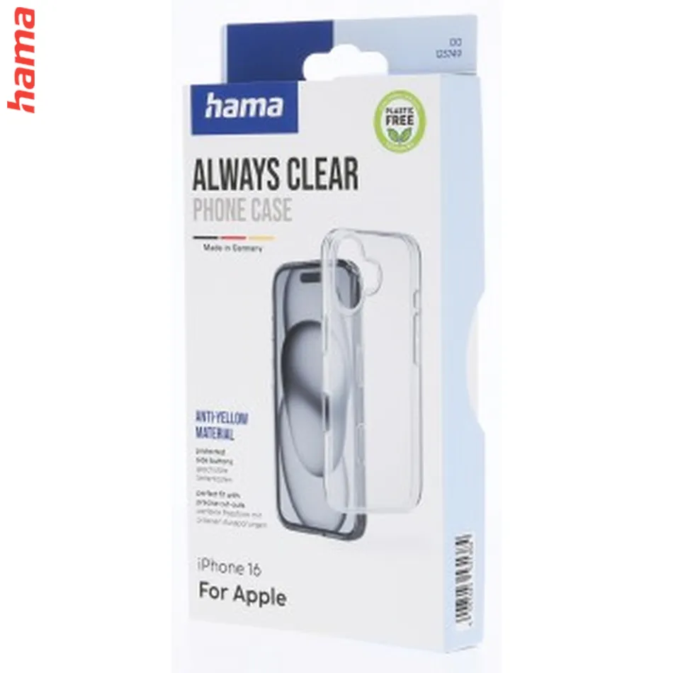 Hama Always Clear, kryt pre Apple iPhone 16, vždy priehľadný, nezažltne  