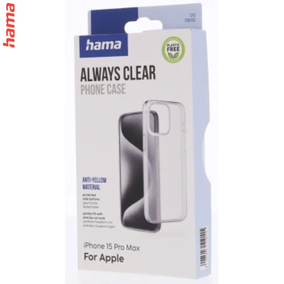 Hama Always Clear, kryt pre Apple iPhone 15 Pro Max, vždy priehľadný, nezažltne  