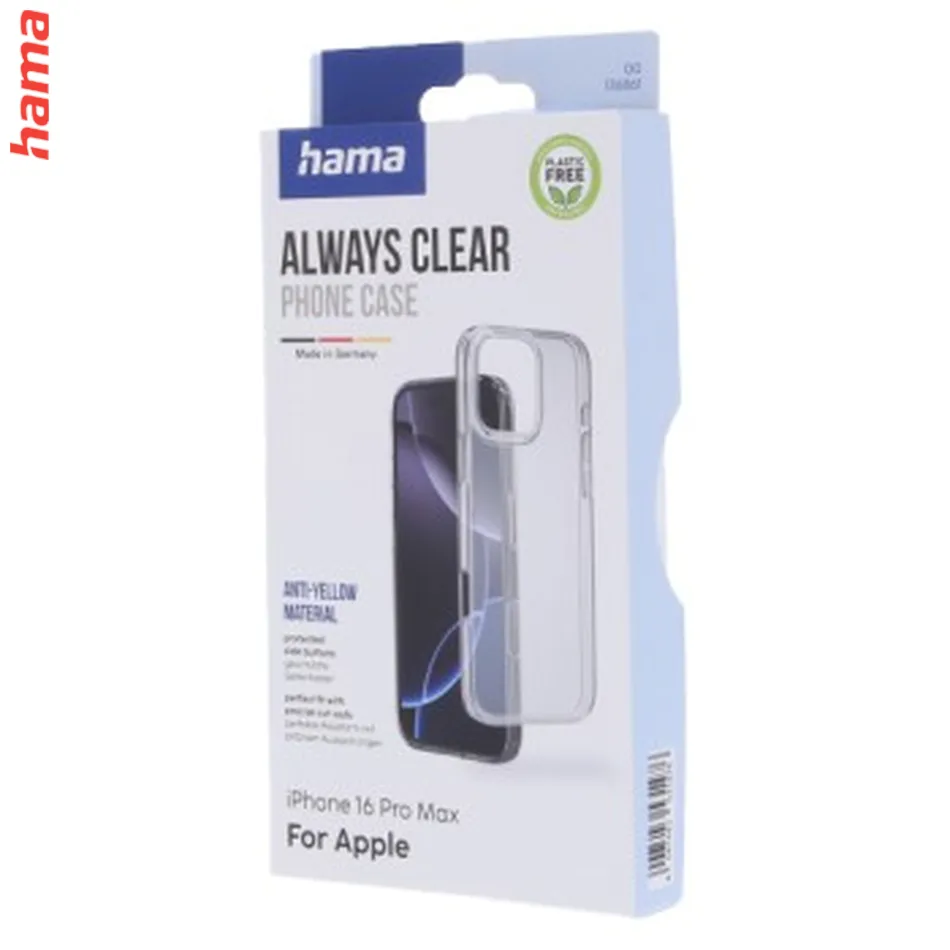 Hama Always Clear, kryt pre Apple iPhone 16 Pro Max, vždy priehľadný, nezažltne  