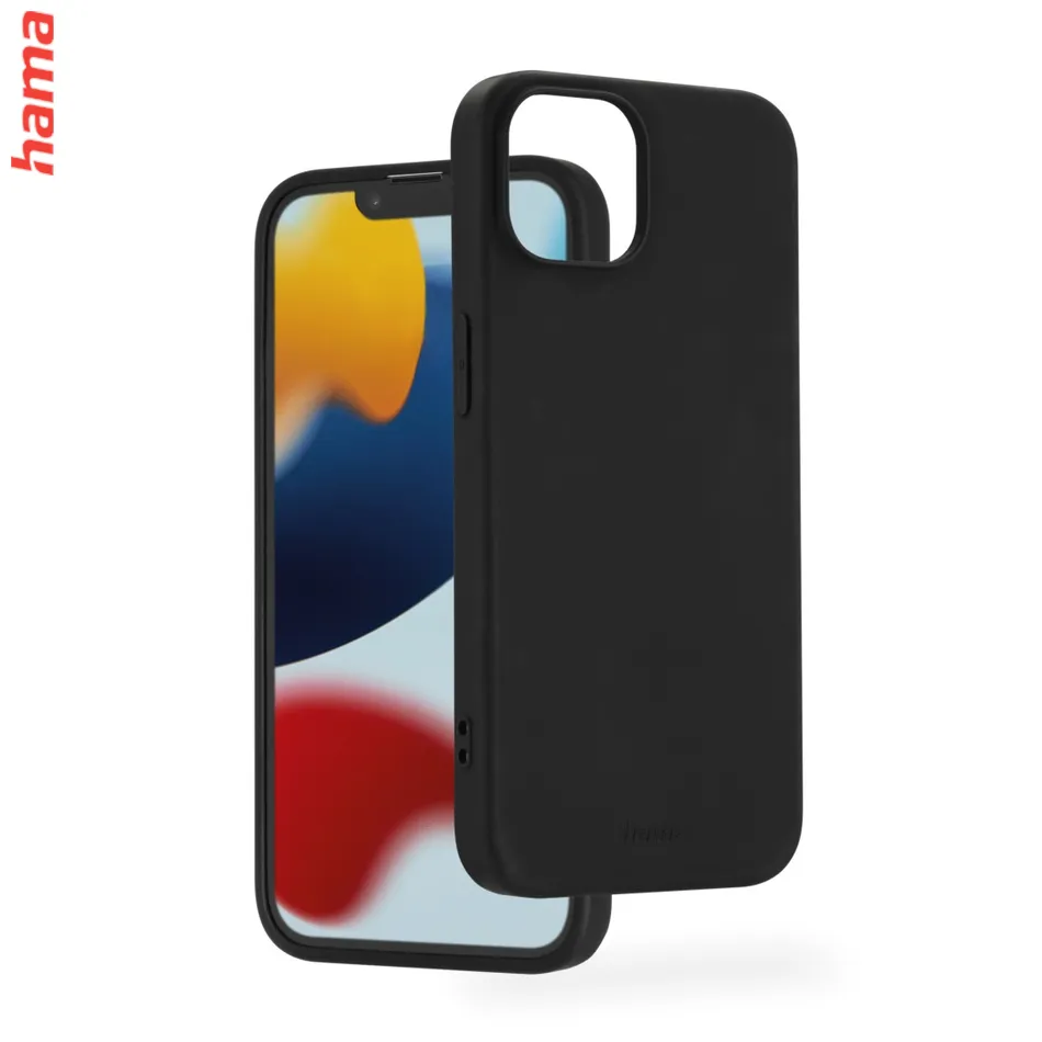 Hama Fantastic Feel, kryt pre Apple iPhone 13, hebký povrch, čierny  