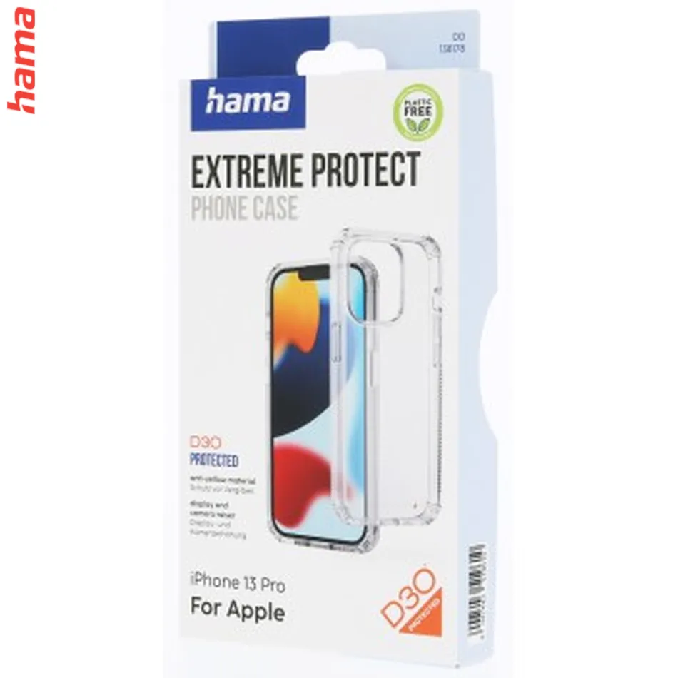 Hama Extreme Protect, kryt pre Apple iPhone 13 Pro, materiál D3O®, nezažltne, priehľadný  