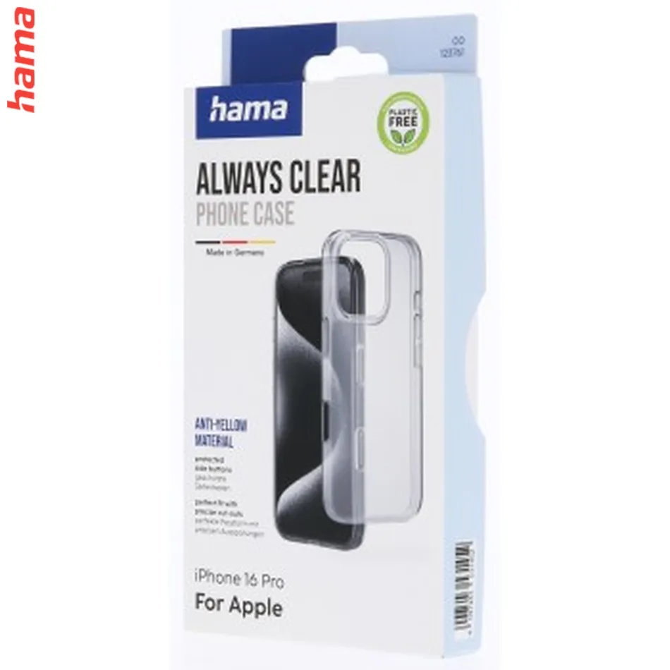 Hama Always Clear, kryt pre Apple iPhone 16 Pro, vždy priehľadný, nezažltne  