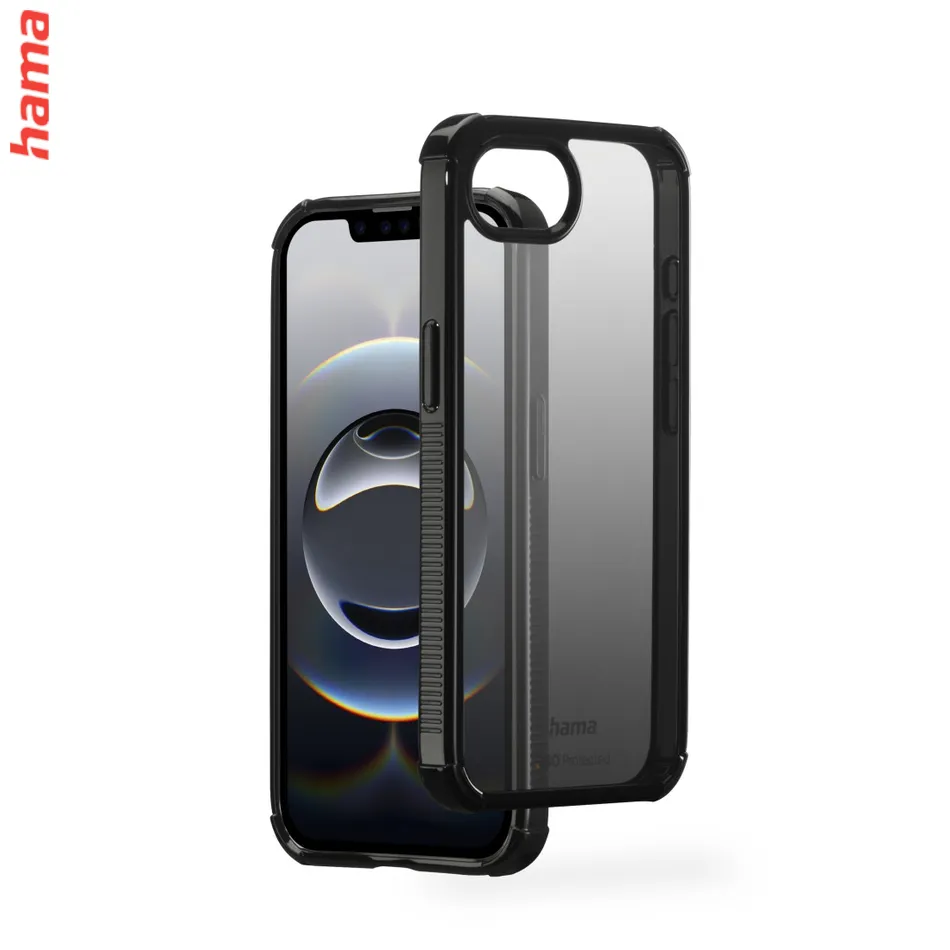 Hama Extreme Protect, kryt pre Apple iPhone 16e, materiál D3O®, priehľadný čierny  