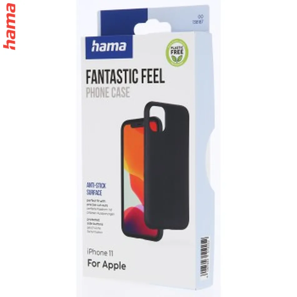 Hama Fantastic Feel, kryt pre Apple iPhone 11, hebký povrch, čierny  