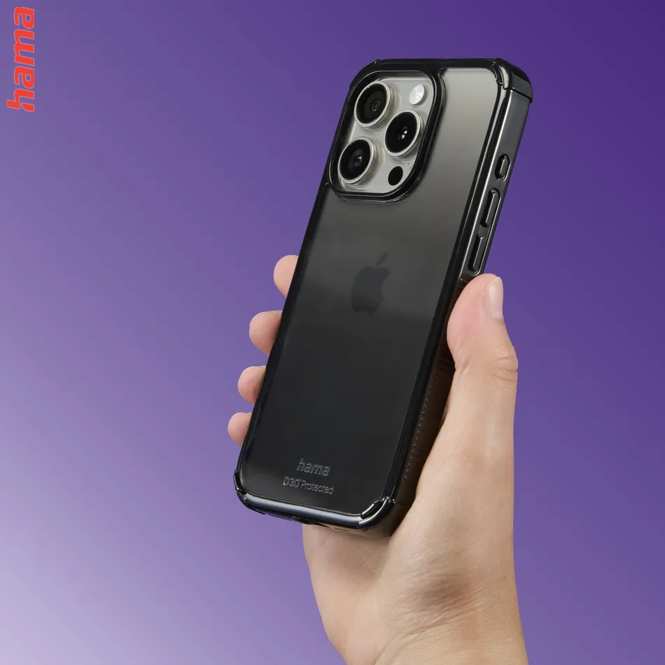Hama Extreme Protect, kryt pre Apple iPhone 15 Pro, materiál D3O®, priehľadný čierny  