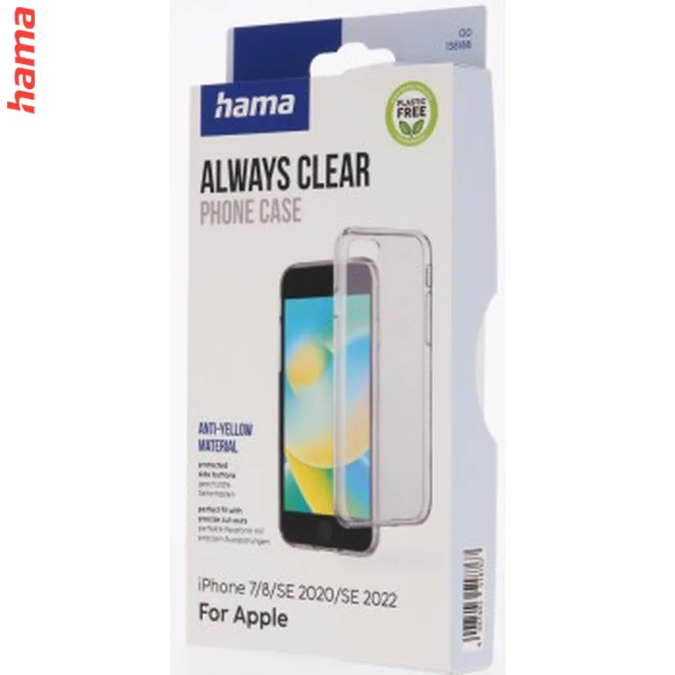 Hama Always Clear, kryt pre Apple iPhone 7/8/SE 2020/SE 2022, vždy priehľadný, nezažltne  