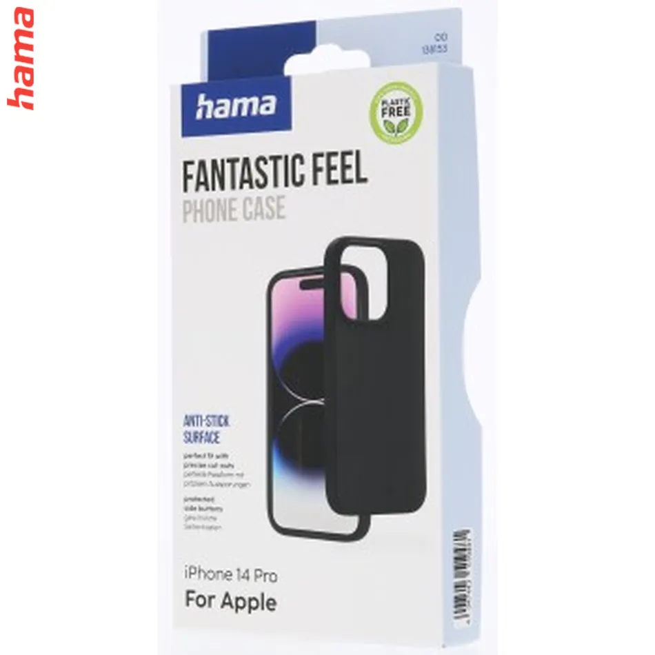 Hama Fantastic Feel, kryt pre Apple iPhone 14 Pro, hebký povrch, čierny  