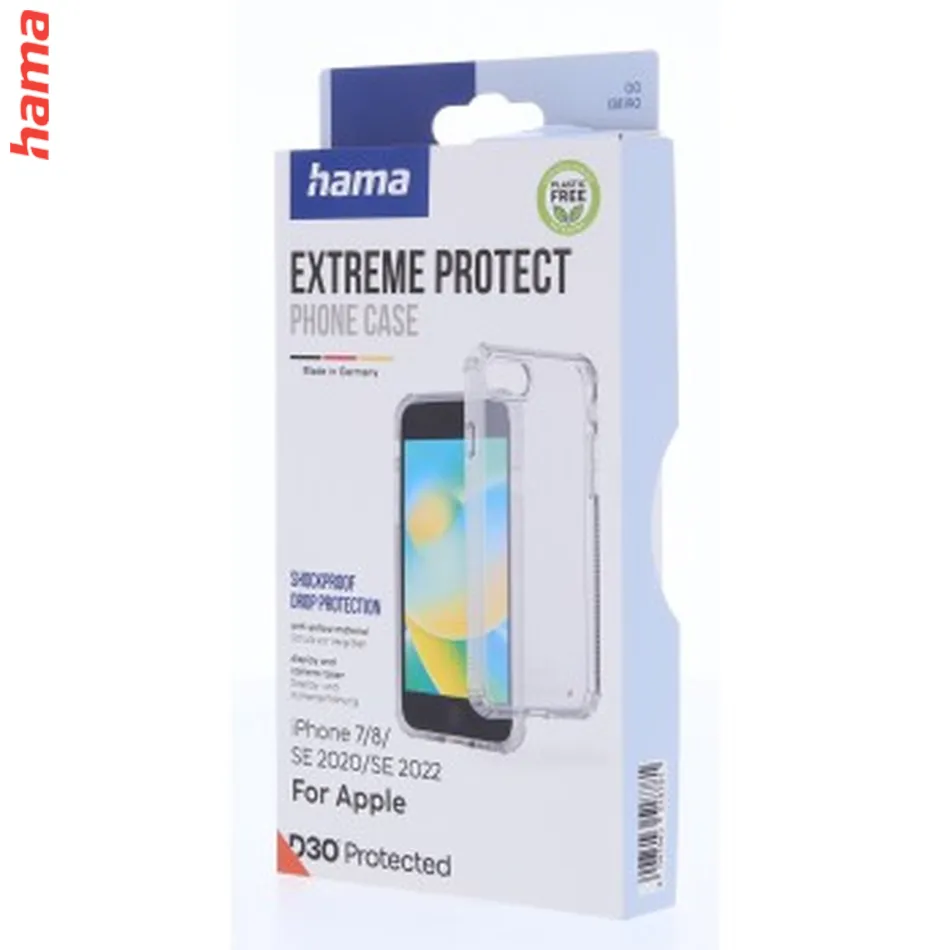 Hama Extreme Protect, priehľadný kryt s D3O® pre iPhone 7/8/SE 2020/SE 2022  
