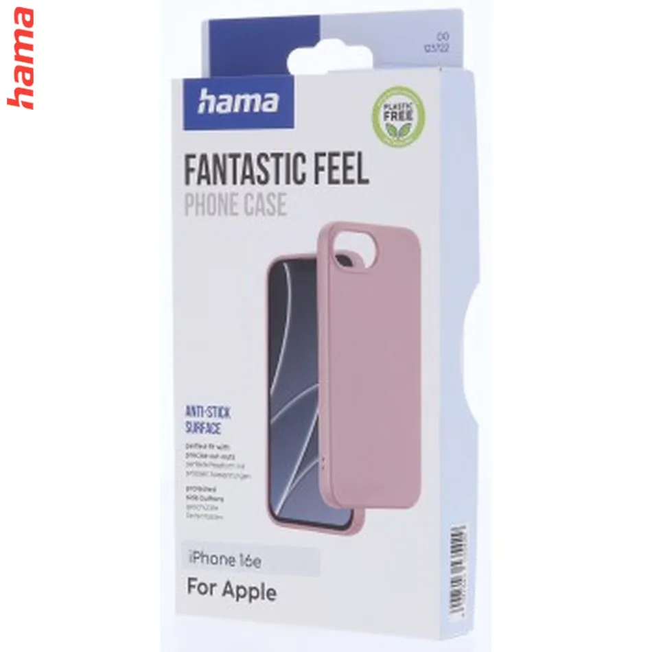 Hama Fantastic Feel, kryt pre Apple iPhone 16e, hebký povrch, nude  