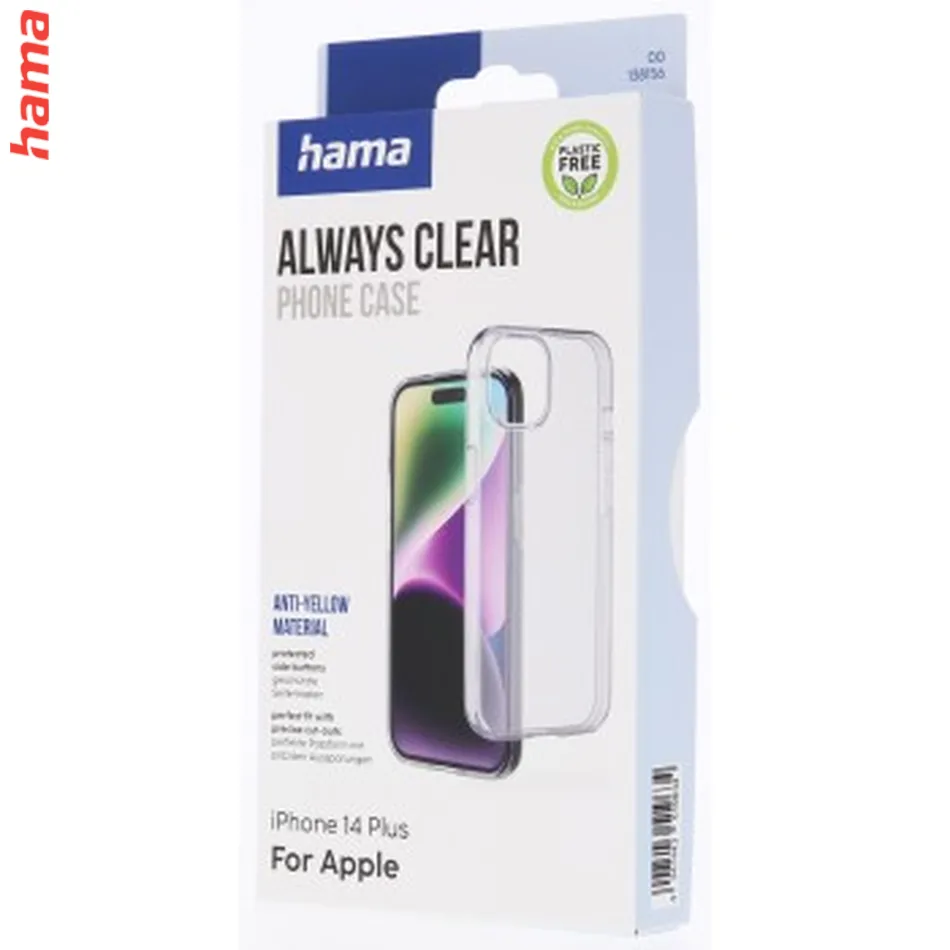 Hama Always Clear, priehľadný kryt pre iPhone 14 Plus, anti-žltnutie  