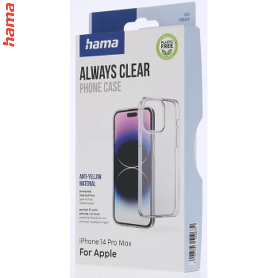 Hama Always Clear, priehľadný kryt pre iPhone 14 Pro Max, anti-žltnutie  
