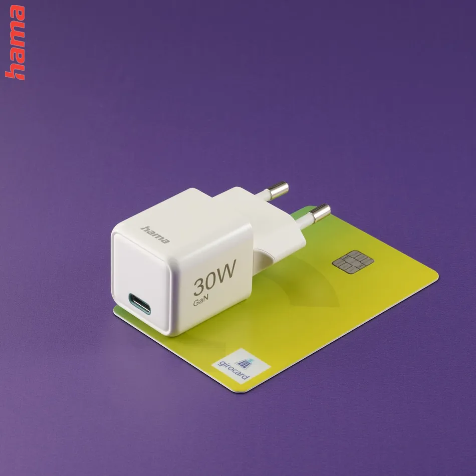 Hama rýchla USB nabíjačka, USB-C PD/QC 30 W, super-mini  