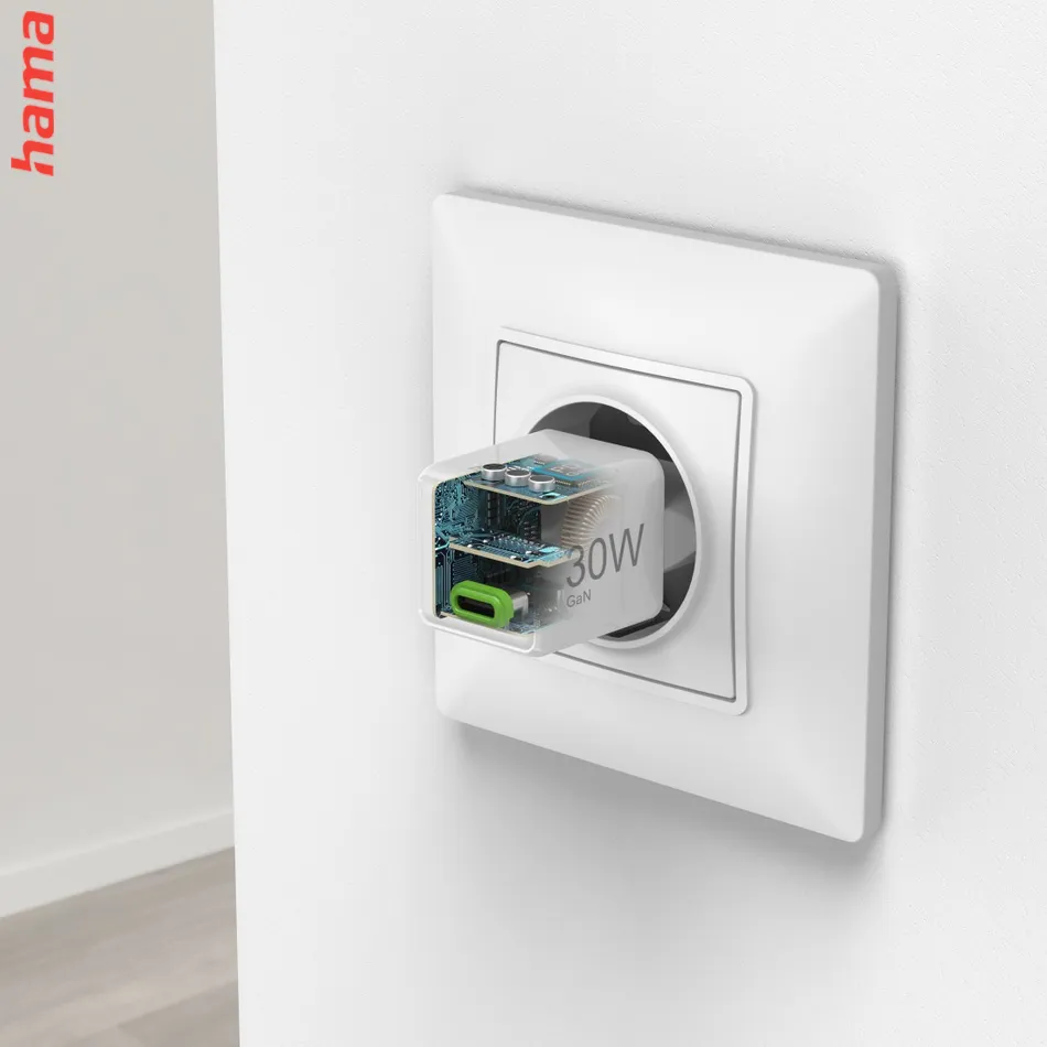 Hama rýchla USB nabíjačka, USB-C PD/QC 30 W, super-mini  