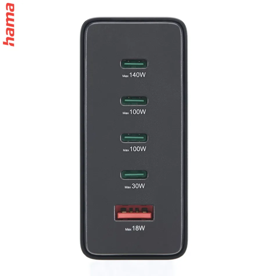 Hama USB nabíjacia stanica GaN, 4x USB-C PD, 1x USB-A QC, 240 W