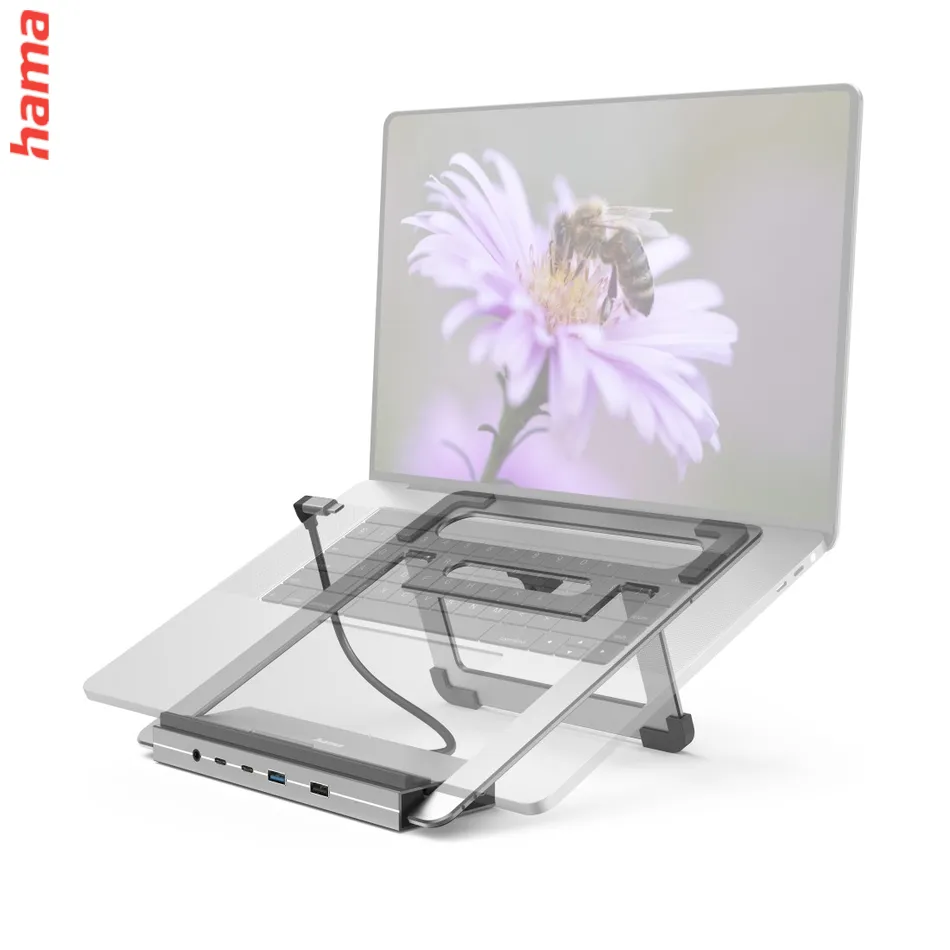Hama USB-C dokovacia stanica a stojan pre notebook Connect2Office Stand, 12 portov